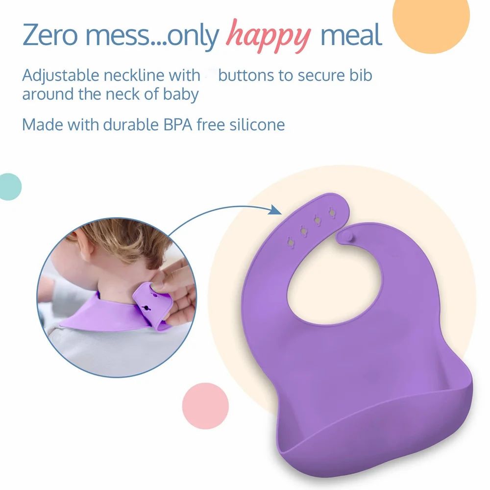 Silicone Baby Bib for Feeding & Weaning Babies & Toddlers, Waterproof